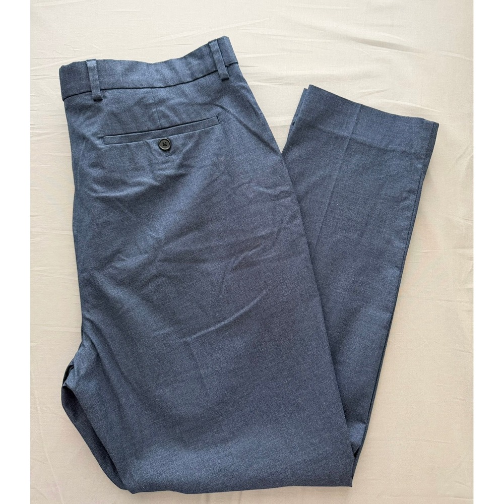 Banana Republic Core Temp Non-Iron Slim Fit Pants Blue 35x30 Mens Dress Trousers